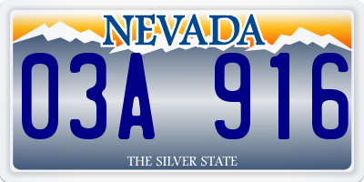 NV license plate 03A916