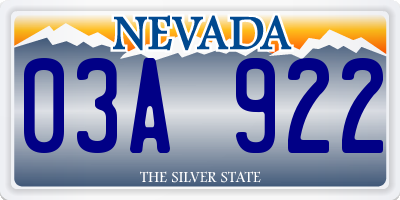 NV license plate 03A922