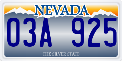 NV license plate 03A925