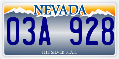 NV license plate 03A928