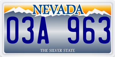 NV license plate 03A963