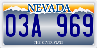 NV license plate 03A969