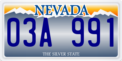 NV license plate 03A991