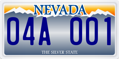 NV license plate 04A001