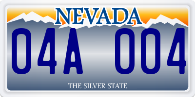NV license plate 04A004
