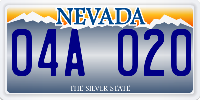 NV license plate 04A020