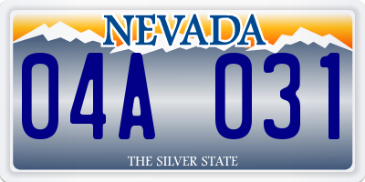 NV license plate 04A031