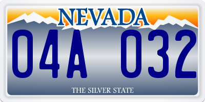 NV license plate 04A032