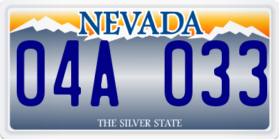 NV license plate 04A033