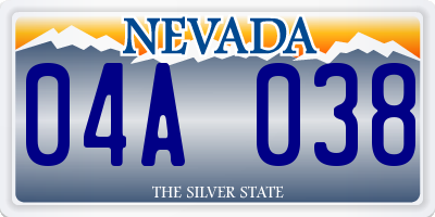 NV license plate 04A038