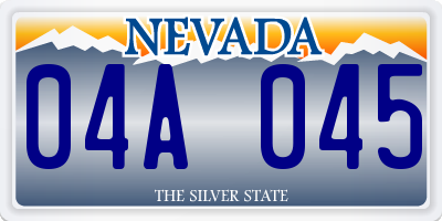 NV license plate 04A045
