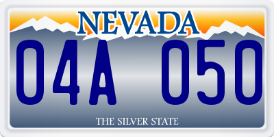 NV license plate 04A050