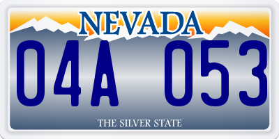 NV license plate 04A053