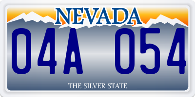 NV license plate 04A054