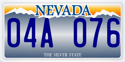 NV license plate 04A076