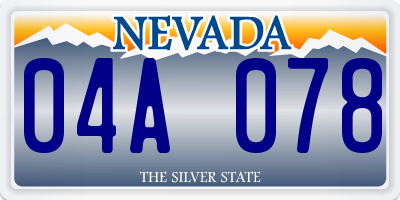 NV license plate 04A078