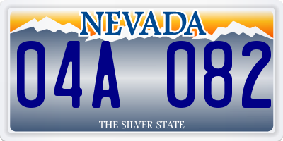 NV license plate 04A082