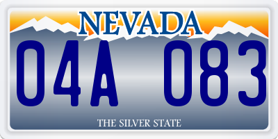 NV license plate 04A083