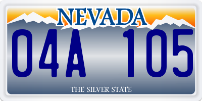 NV license plate 04A105