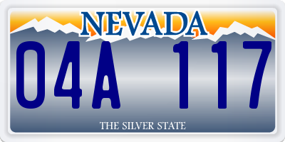 NV license plate 04A117