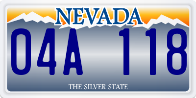 NV license plate 04A118