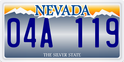 NV license plate 04A119