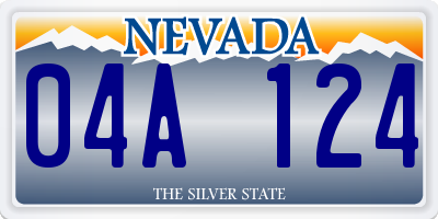 NV license plate 04A124