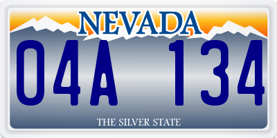 NV license plate 04A134