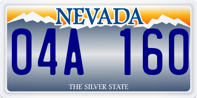 NV license plate 04A160