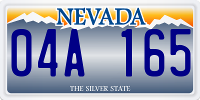 NV license plate 04A165