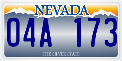 NV license plate 04A173