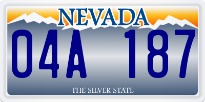 NV license plate 04A187