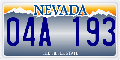NV license plate 04A193