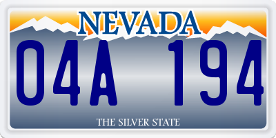 NV license plate 04A194