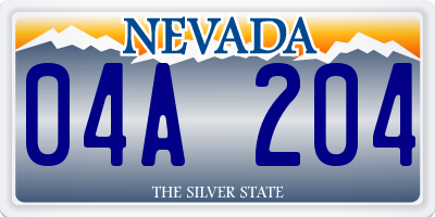 NV license plate 04A204
