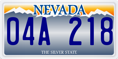 NV license plate 04A218