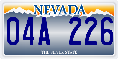 NV license plate 04A226