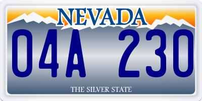 NV license plate 04A230