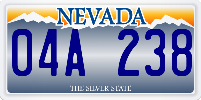 NV license plate 04A238