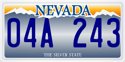 NV license plate 04A243