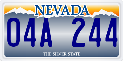NV license plate 04A244