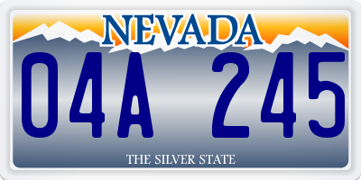 NV license plate 04A245