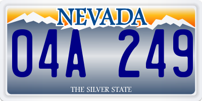 NV license plate 04A249