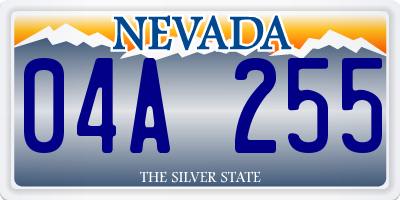 NV license plate 04A255
