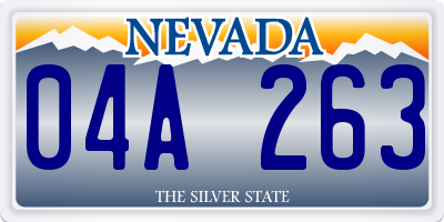 NV license plate 04A263