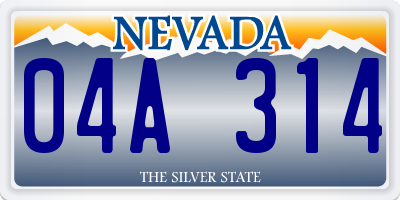 NV license plate 04A314
