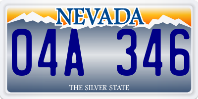 NV license plate 04A346