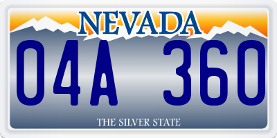NV license plate 04A360