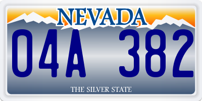 NV license plate 04A382