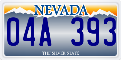 NV license plate 04A393